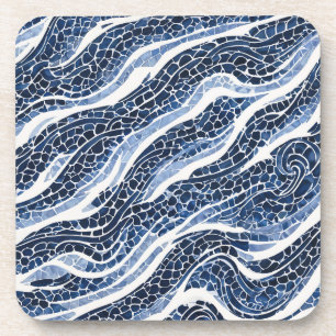 Dessous-de-verre Motif blanc bleu 15