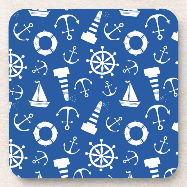Dessous-de-verre Motif bleu de mer (Devant)