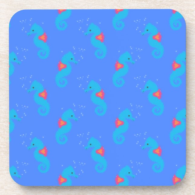 Dessous-de-verre Motif Blue Seahorse (Devant)