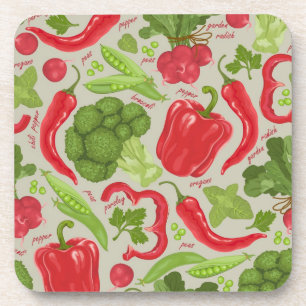 Dessous-de-verre motif clair à base de légumes frais