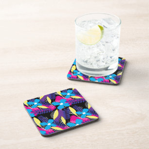 Dessous-de-verre Motif coloré à la florale chic et au point avec 
