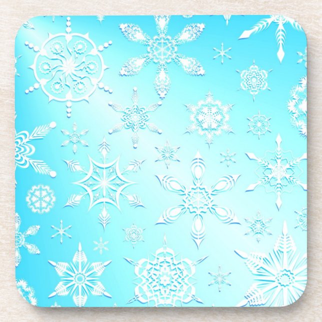 Dessous-de-verre Motif Crystal Snowflakes (Devant)