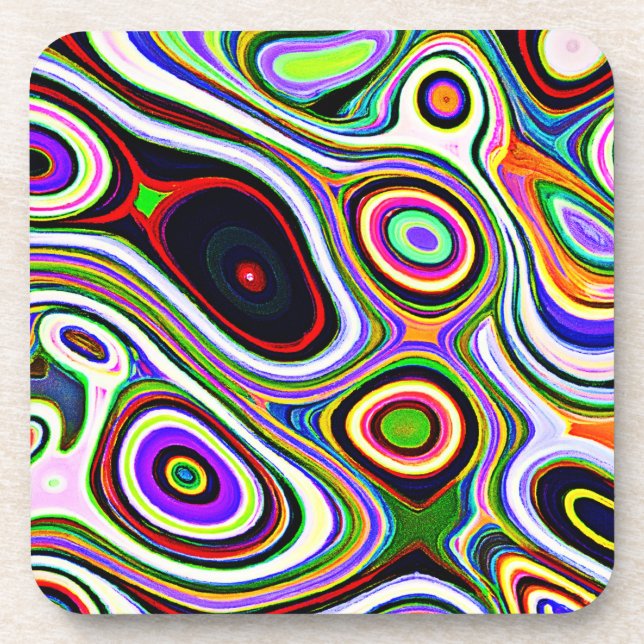 Dessous-de-verre Motif d'abstraction coloré (Devant)