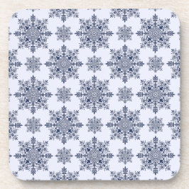 Dessous-de-verre Motif Damas de flocon bleu