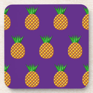 Dessous-de-verre Motif D'Ananas Sur Arrière - plan Violet