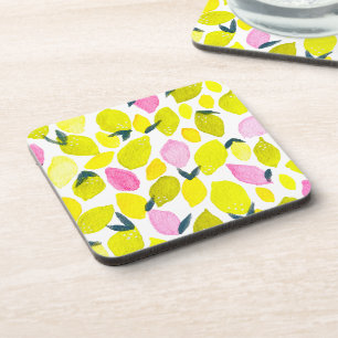 Dessous-de-verre Motif d'aquarelle citron