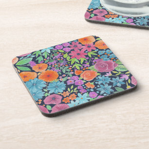 Dessous-de-verre Motif d'aquarelle florale