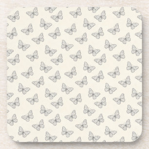 Dessous-de-verre Motif d'art en ligne de papillon