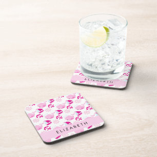 Dessous-de-verre Motif De Baleines, Baleines Roses, Votre Nom