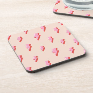 Dessous-de-verre Motif de boulon de foudre rose