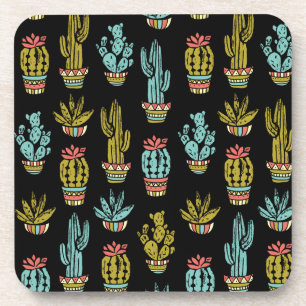 Dessous-de-verre Motif de cactus de grunge foncé