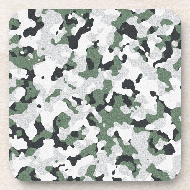 Dessous-de-verre Motif de camouflage vert (Devant)