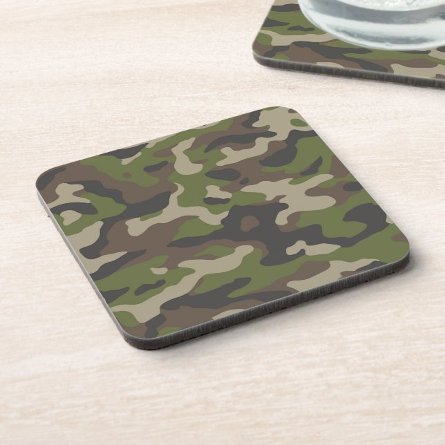 Dessous-de-verre Motif de camouflage vert (Côté gauche)