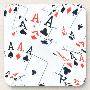 Dessous-de-verre Motif de cartes de poker Quad As,
