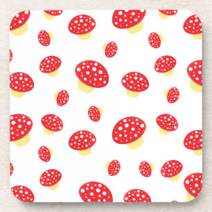 Dessous-de-verre Motif de champignons à taches rouges mignons
