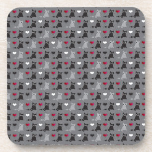 Dessous-de-verre motif de chaton et de souris