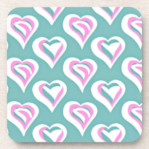 Dessous-de-verre Motif de coeur d'amour étonnant