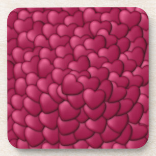 Dessous-de-verre Motif de coeurs rouges 3D romantiques-32322