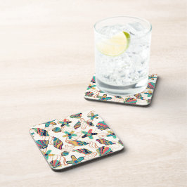 Dessous-de-verre Motif de coquillages colorés