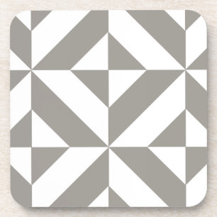 Dessous-de-verre Motif de cube géométrique gris argenté