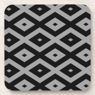 Dessous-de-verre Motif de diamants gris et noir