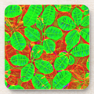 Dessous-de-verre Motif de feuille verte luxuriante