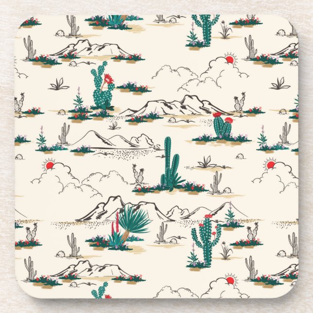 Dessous-de-verre Motif de floraison de Succulents (Devant)