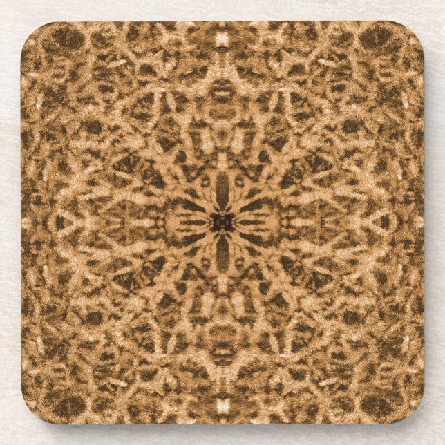 Dessous-de-verre motif de fourrure kaléidoscope Abstrait (Devant)