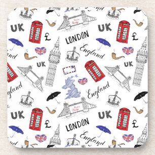 Dessous-de-verre Motif de griffonnages de ville de Londres