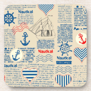 Dessous-de-verre Motif de journal nautique