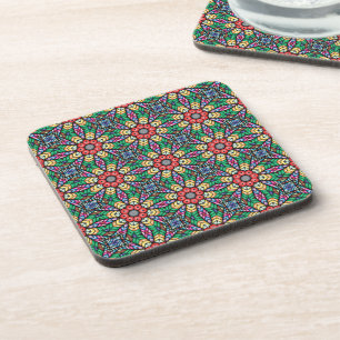 Dessous-de-verre Motif de kaléidoscope coloré
