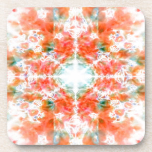 Dessous-de-verre Motif de kaléidoscope orange