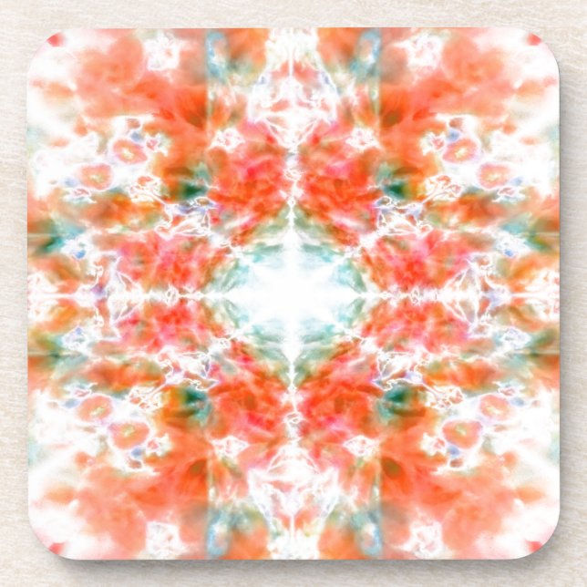 Dessous-de-verre Motif de kaléidoscope orange (Devant)