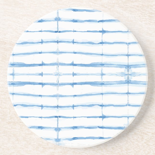Dessous de verre Motif de la ligne bleue de Shibor (Devant)
