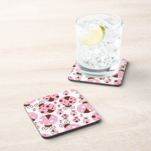 Dessous-de-verre Motif De Ladybugs, Mignons Ladybugs, Pink Ladybugs