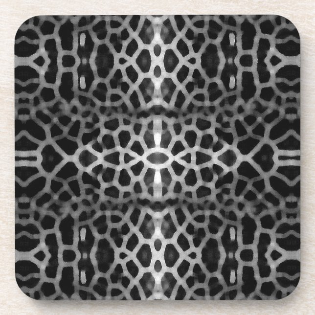 Dessous-de-verre Motif de maillage noir et blanc (Devant)