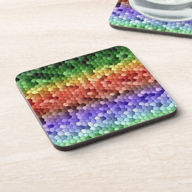 Dessous-de-verre Motif de mosaïque arc-en-ciel (Côté gauche)