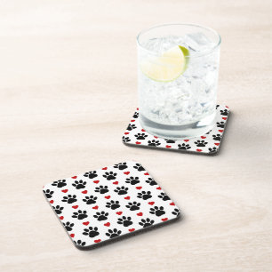 Dessous-de-verre Motif De Pâtes, Pâtes De Chien, Pâtes Noires, Coeu