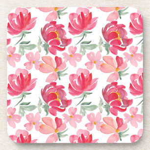 Dessous-de-verre Motif de pivoine d'aquarelle