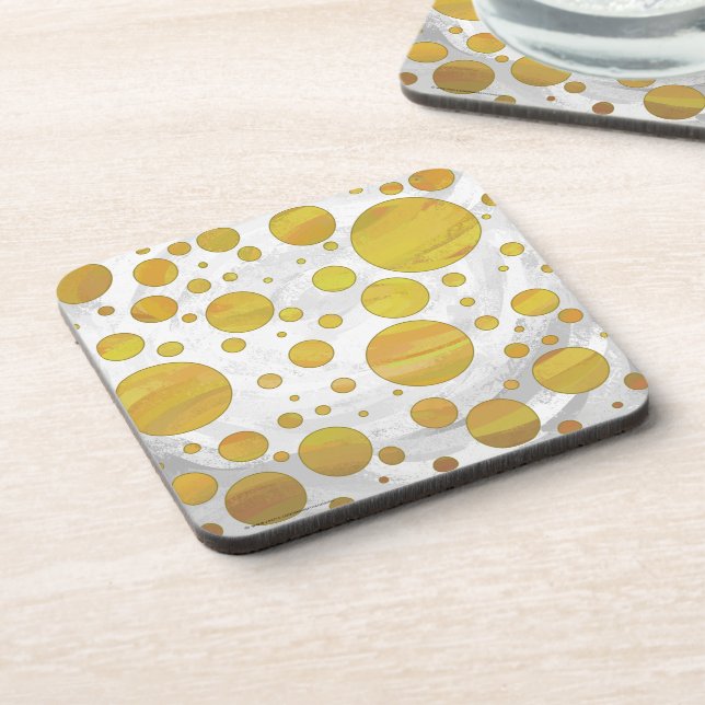 Dessous-de-verre Motif de point de polka ananas (Côté gauche)