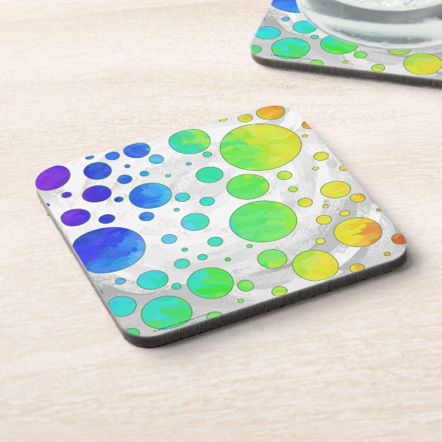 Dessous-de-verre Motif de point Rainbow Icy Polka (Côté gauche)