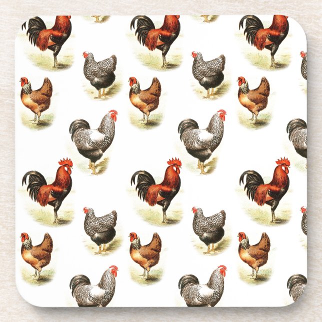 Dessous-de-verre Motif de poulet du pays (Devant)