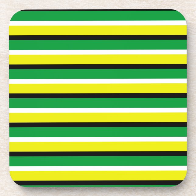 Dessous-de-verre Motif de rayures vert jaune (Devant)