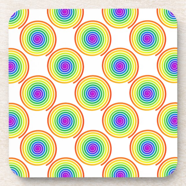 Dessous-de-verre Motif de spirale arc-en-ciel (Devant)
