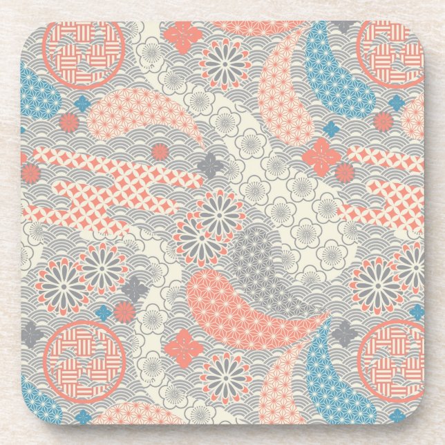 Dessous-de-verre Motif de style japonais. Illustration (Devant)