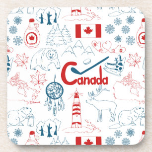 Dessous-de-verre Motif de symboles du Canada  