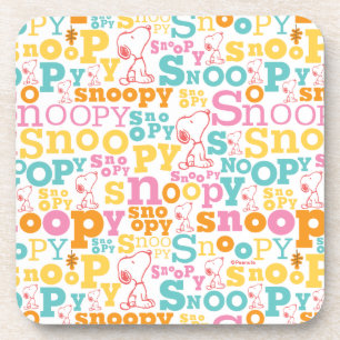 Dessous-de-verre Motif de texte Snoopy Pastel