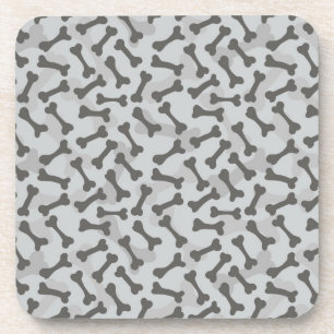 Dessous-de-verre Motif de texture d'os à fond gris