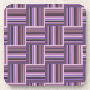 Dessous-de-verre Motif de tissage à bandes mauve