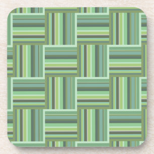 Dessous-de-verre Motif de tissage à rayures vert olive
